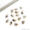 Rough Gemstone Pendant, Birthstone Raw Pendant, Gold Electroplated Connector Charms, 11X6mm (Approx), 1 pc, GemMartUSA (50469)